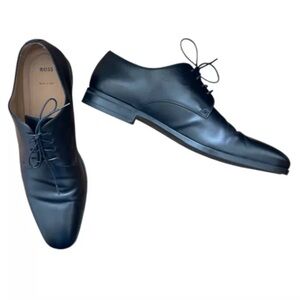 HUGO BOSS Leather Dress Shoes Kensington Derby - Made in Italy - Size 10